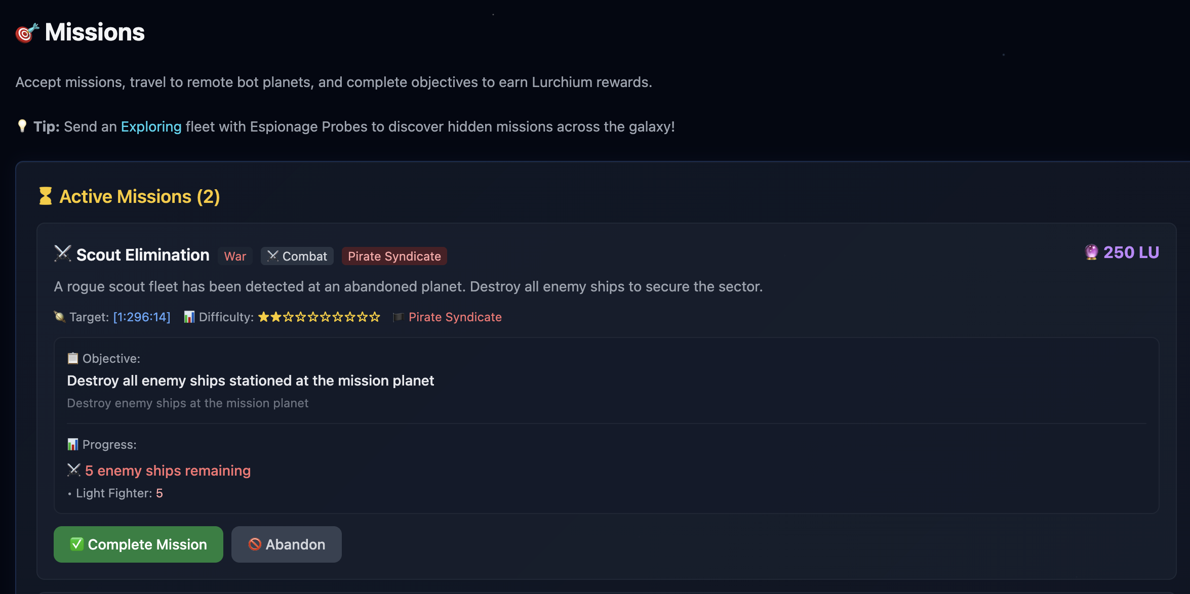 AstroLurch gameplay — Missions and rewards